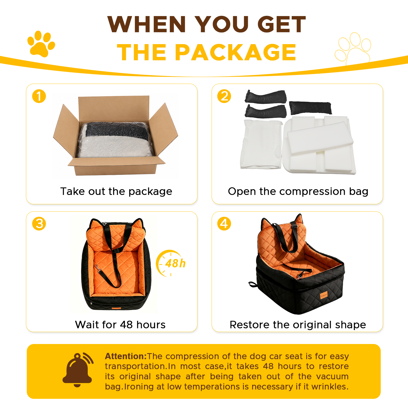 Dog Booster Car Seats for S/M Dogs Up to 35lbs,Pet Car Seat/Travel Bed with Washable&Removable Cover,Storage Pockets,Dog Safety Belt and Elevated Cushion Fits in Front/Back Seat