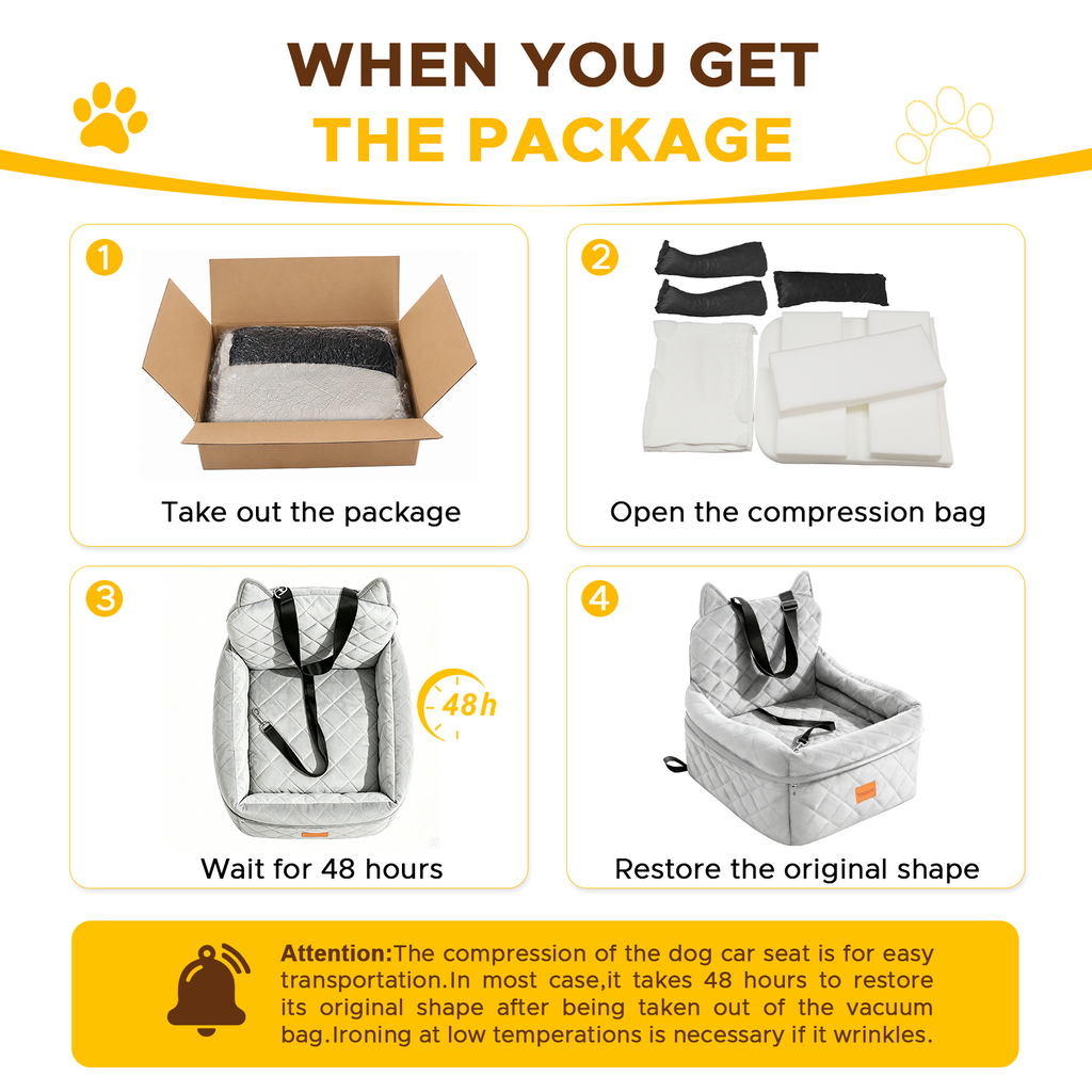 Dog Booster Car Seats for S/M Dogs Up to 35lbs,Pet Car Seat/Travel Bed with Washable&Removable Cover,Storage Pockets,Dog Safety Belt and Elevated Cushion Fits in Front/Back Seat