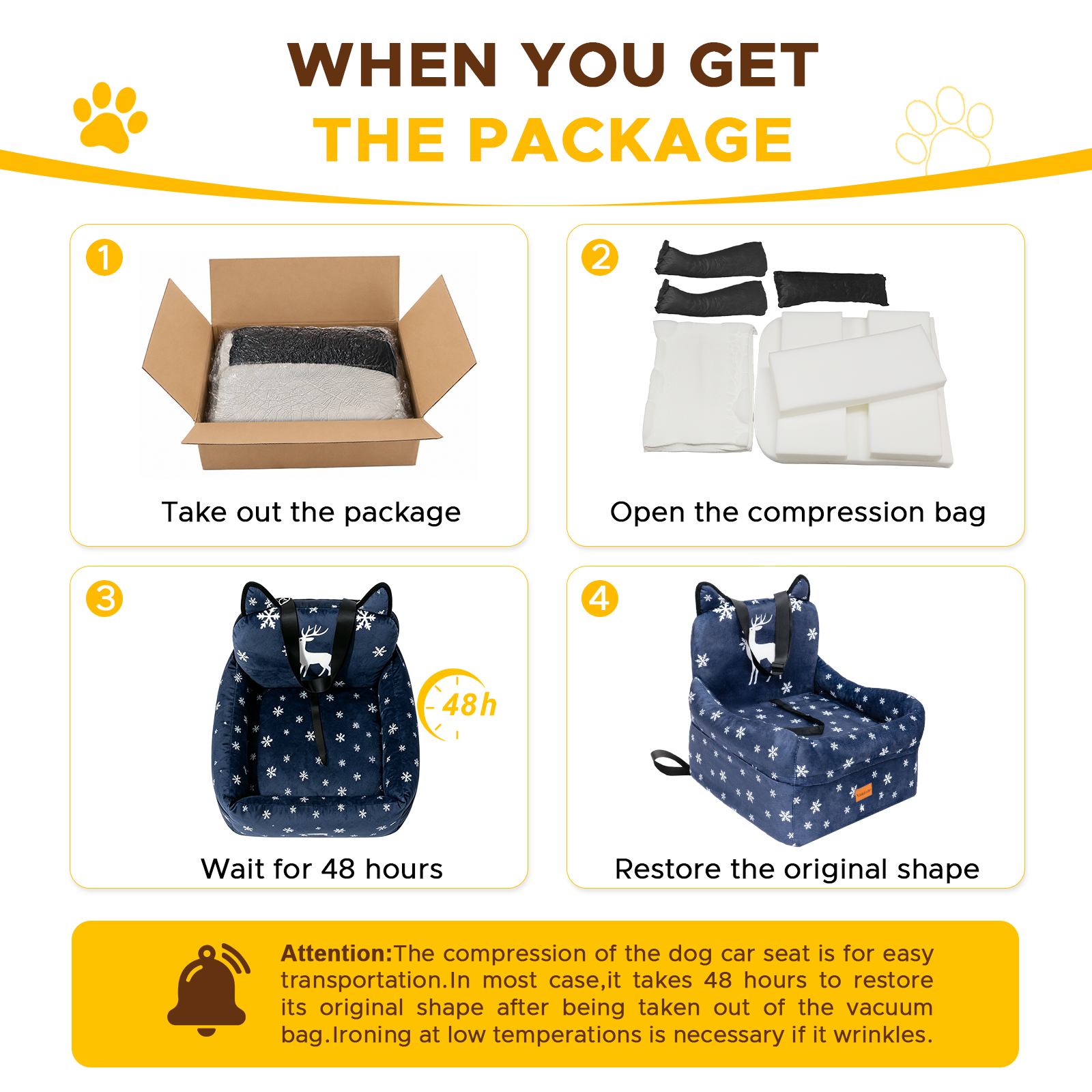 Dog Booster Car Seats for S/M Dogs Up to 35lbs,Pet Car Seat/Travel Bed with Washable&Removable Cover,Storage Pockets,Dog Safety Belt and Elevated Cushion Fits in Front/Back Seat