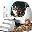 Open Top Self Cleaning Litter Box,70L Automatic Cat Litter Box Self Cleaning with APP Control,Low Noise,Safety Protection,Anti-Pinch Protection&Easy Access Step for Senior Cats,Multiple Cats(Black)