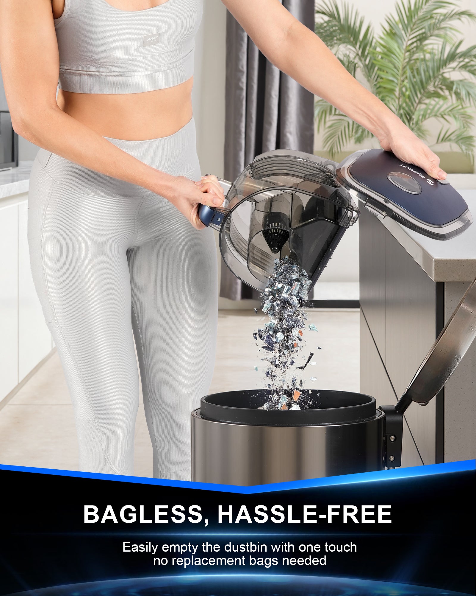 Bagless Canister Vacuum Cleaner,1600W Powerful High-Suction Bagless Canister Vac with 4.5QT Dust Cup,Pop-N-Go Brush,HEPA Filter,Dual Motors&4 Cleaning Tools,Perfect for Low-Pile Carpets&Hard Floors